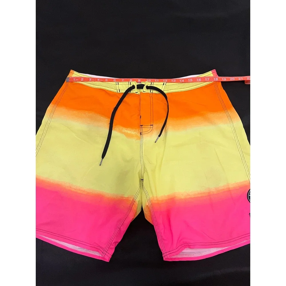 Billabong Platinum X PX3 Board Shorts Mens 36 Neon Orange Yellow Pink Gradient
